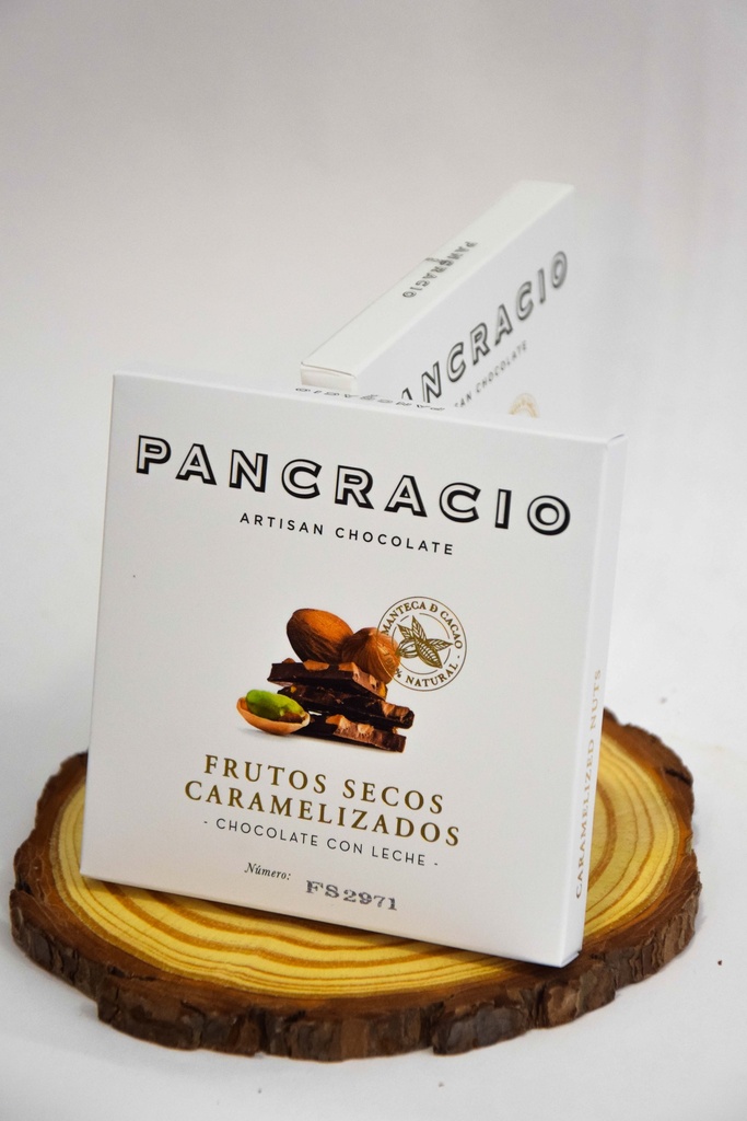 CHOCOLATE CON LECHE Y FRUTOS SECOS CARAMELIZADOS PANCRACIO MINITABLETA