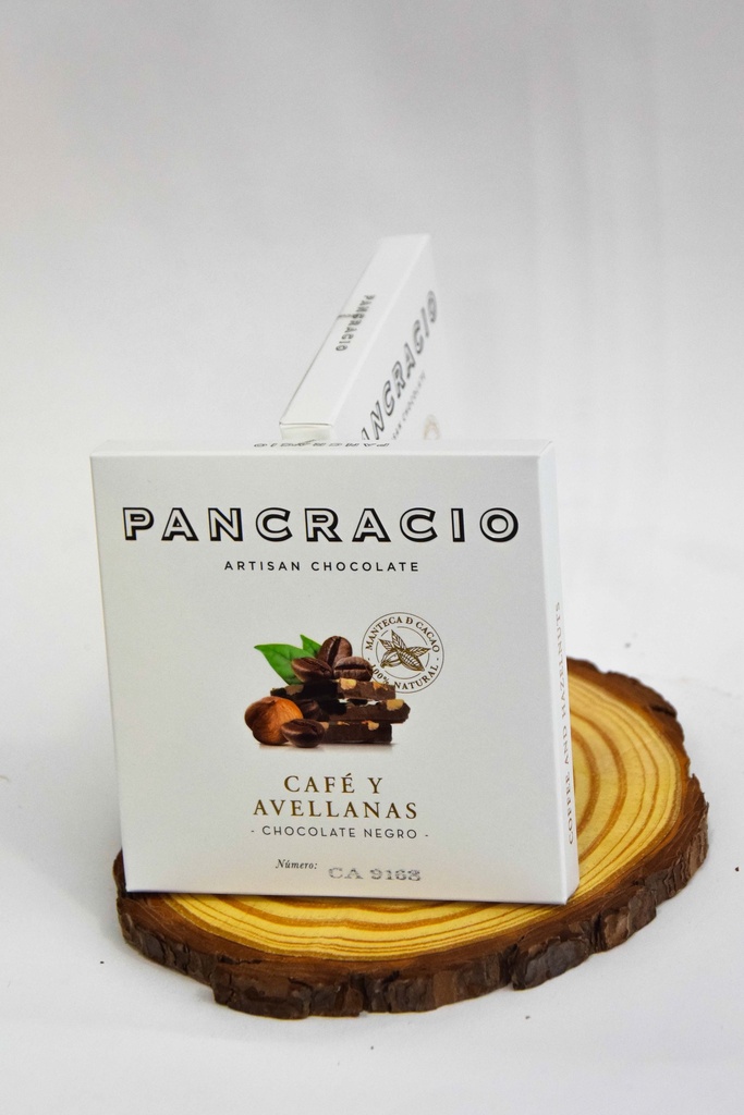 CHOCOLATE NEGRO, CAFÉ Y AVELLANAS PANCRACIO MINITABLETA