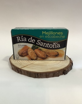 MEJILLÓN EN ESCABECHE RIA DE SANTOÑA  4/6 piezas 115g