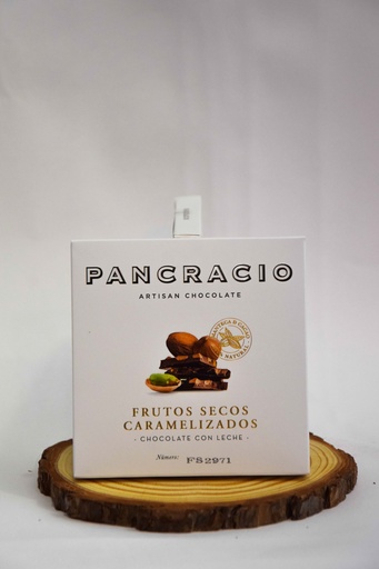 CHOCOLATE CON LECHE Y FRUTOS SECOS CARAMELIZADOS PANCRACIO MINITABLETA